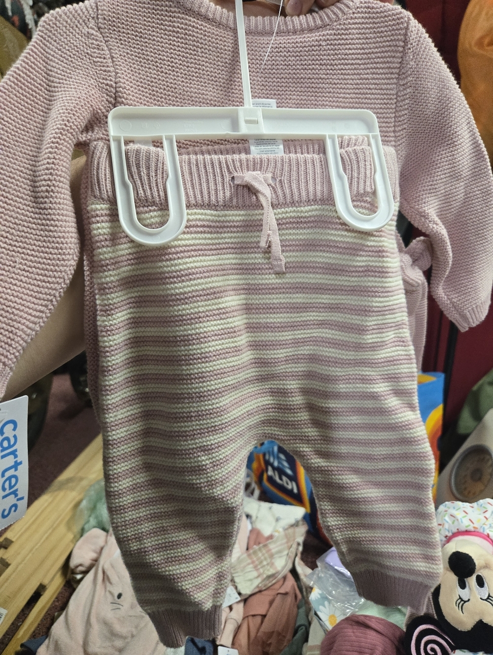 Pink Baby Knit Bear Sweater Set - Picture 2 of 2